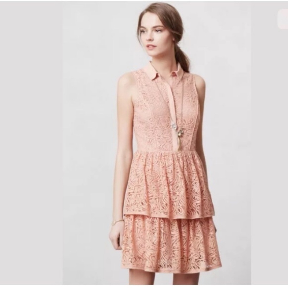 Anthropologie Tiered Lace Dress